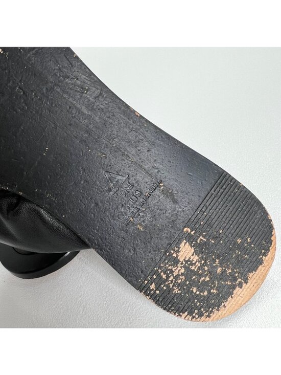 Maeve Anthropologie Puffy Knotted Sandal Womens 9 Leather Square Toe Thong Black - Picture 9 of 9